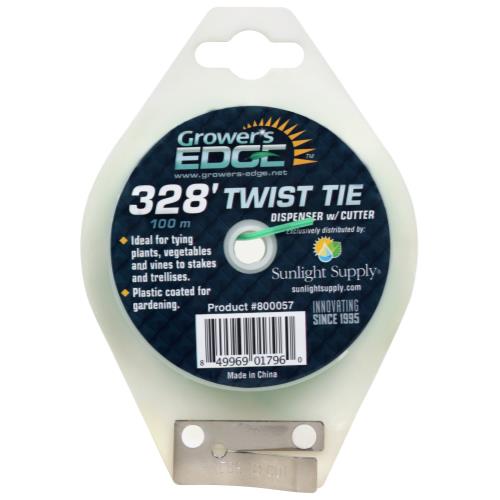 Grower's Edge Green Twist Tie Dispenser w/ Cutter - 328 ft