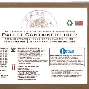Pallet Container Liner 55" x 44" x 90", 30 bags/roll, white